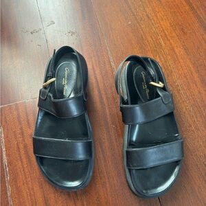 GIANVITO ROSSI BLACK LEATHER SANDALS